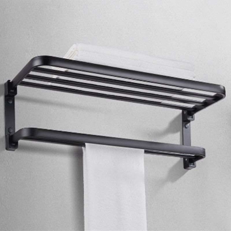 BowLift | Modern Bathroom Accessory Set Matte Black/Grey Bathroom Shelf/Towel Holder & Paper Holder