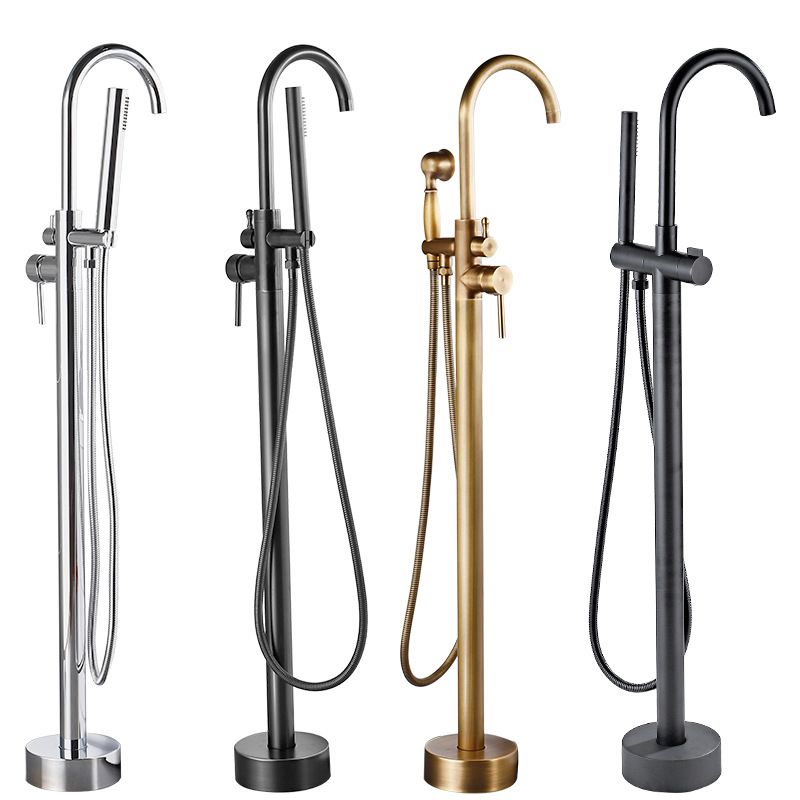 BowLift | Floor Metal Freestanding Bathtub Faucet Swivel Copper Freestanding Faucet
