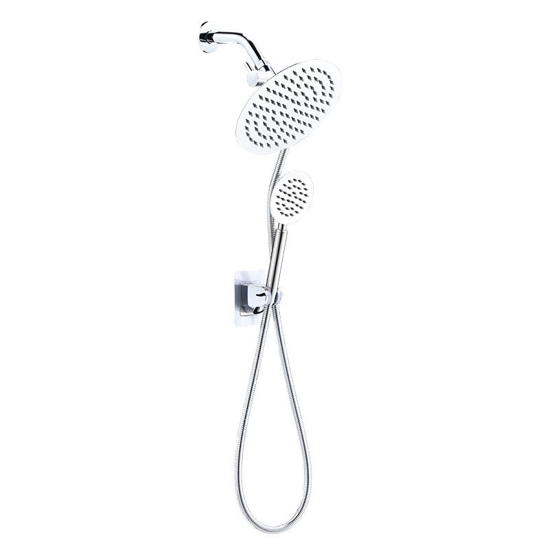 BowLift | Home Round Dual Shower Heads Modern Style Wall Mounted Metal Dual Shower
