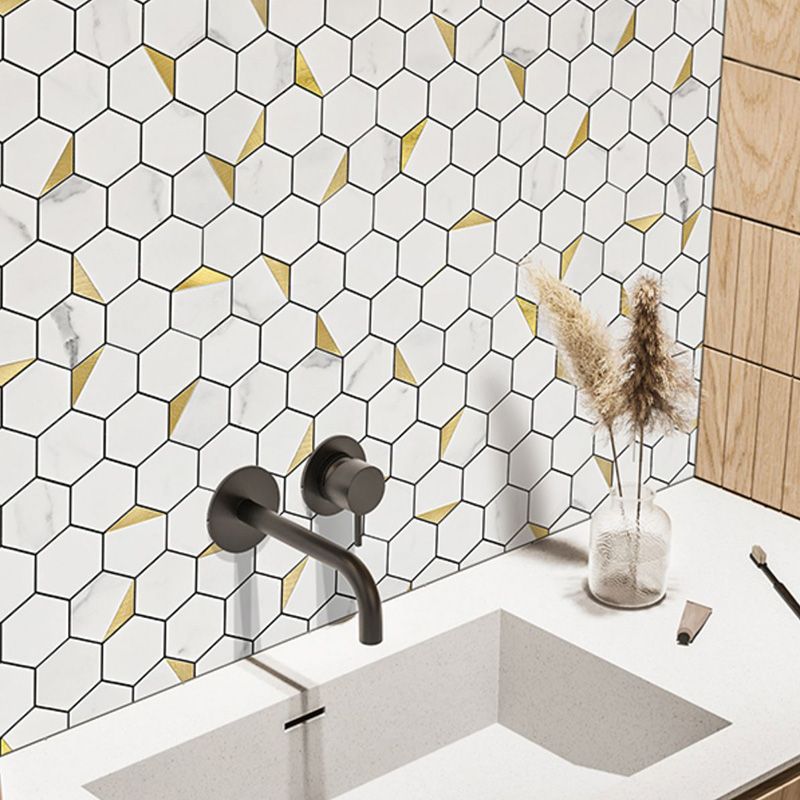 BowLift | Hexagonal Modern Peel and Stick Tiles Mosaic Tiles Peel and Stick Backdrops