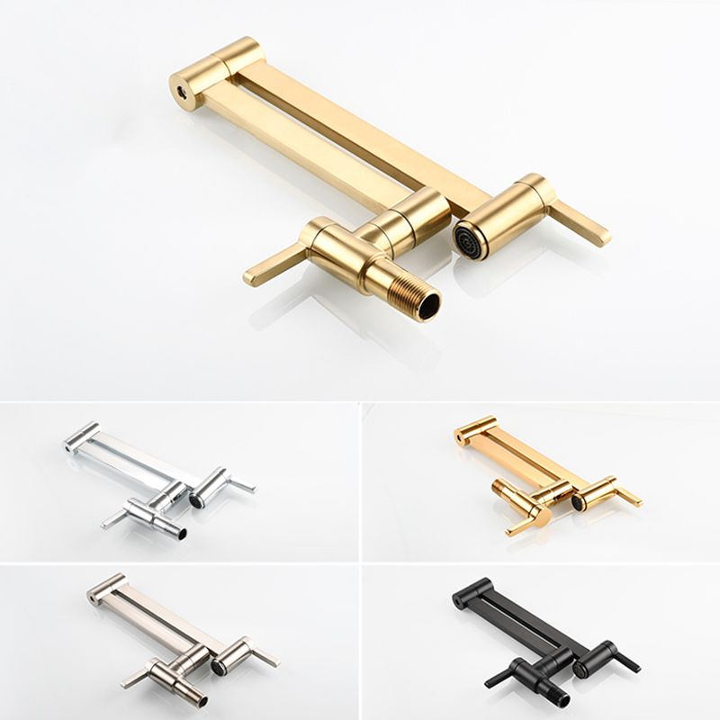 BowLift | 1-handle brushed nickel widespread faucet 1 hole wall-mounted bathroom faucet with brass