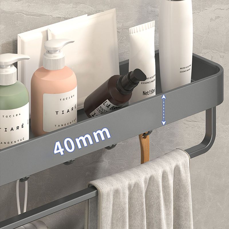 BowLift | Modern Grey 2-piece Bathroom Accessory Set, Matte Grey, Bathroom Shelf