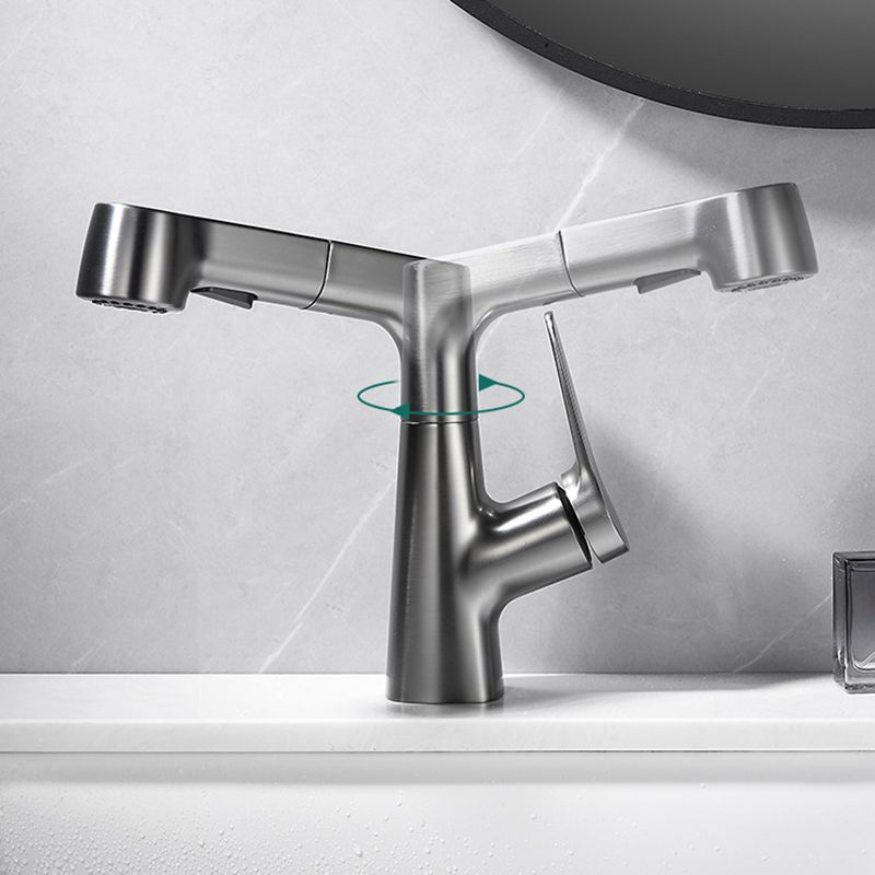 BowLift | 1-Handle Brushed Nickel Widespread Faucet Single Hole Bathroom Vessel Faucet with Brass