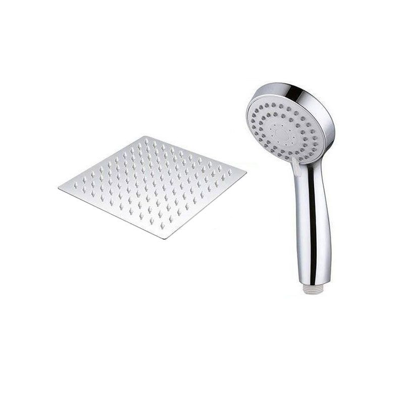 BowLift | High Pressure 8 Inch Shower Set 3-Function Hand Shower Stainless Steel Square Top Light