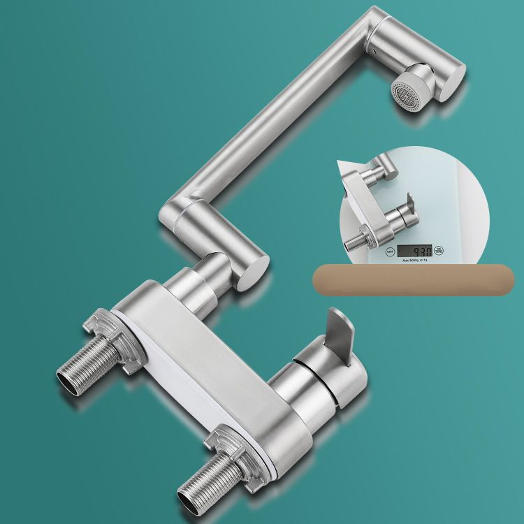 BowLift | 2 holes sink faucet swivel stainless steel single handle central mounted faucet