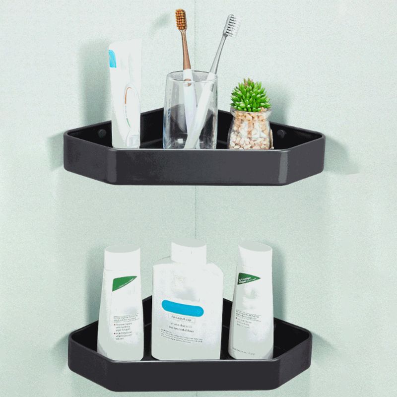 BowLift | Modern Bathroom Accessory Set Matte Black/Grey Bathroom Shelf/Towel Holder & Paper Holder