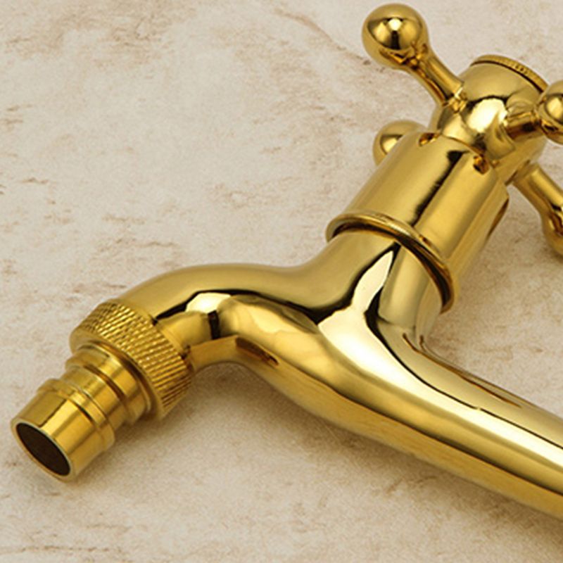 BowLift | Glam Wall-mounted Bathroom Faucet Cross Handle Low Arc Round Basin Faucet