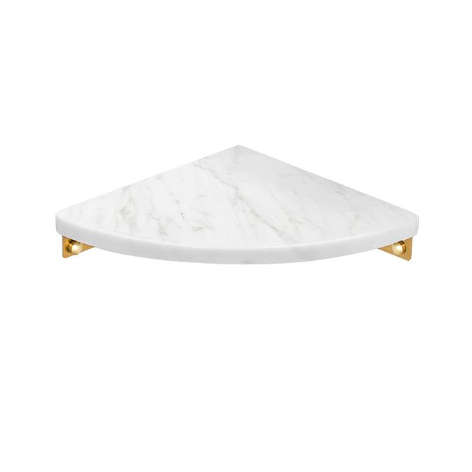 BowLift | 2-piece bathroom fitting set metal and marble bathroom shelf set