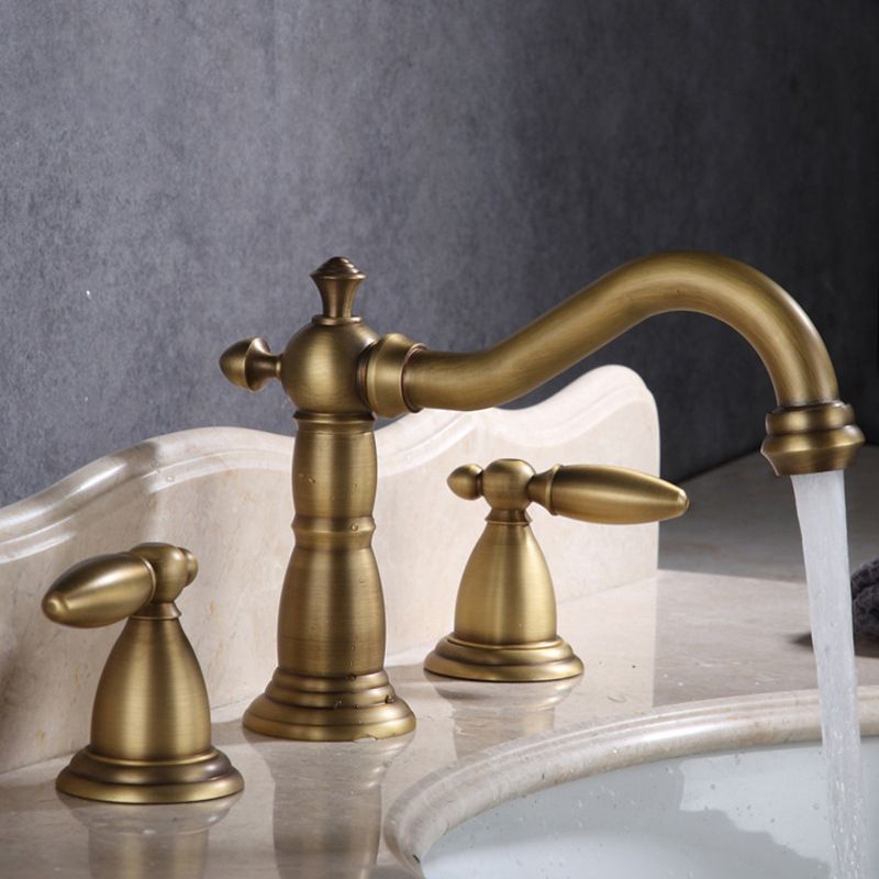 BowLift | European Style Widespread Sink Mixer Brass 2 Handle Bathroom Vessel Mixer with Hoses