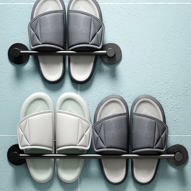 BowLift | 2-piece modern bathroom accessory set metal slipper rack/towel bar