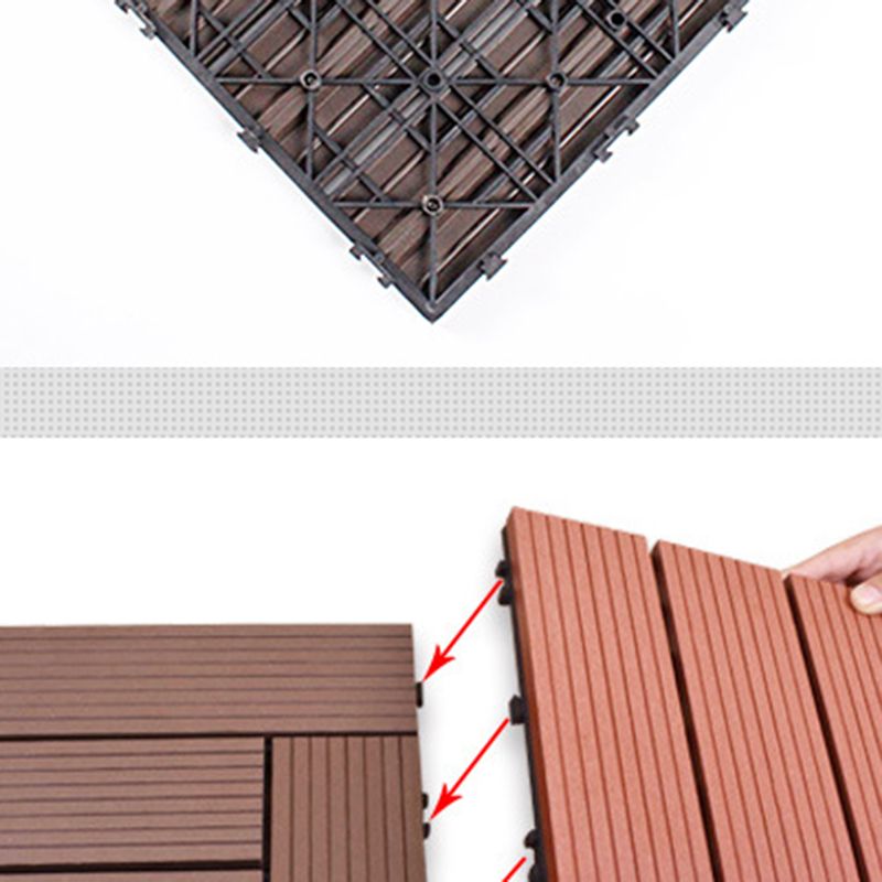 BowLift | 12" X 12" 4-Slat Square Deck/Patio Floor Tiles Snap Installation Floor Plank Tiles