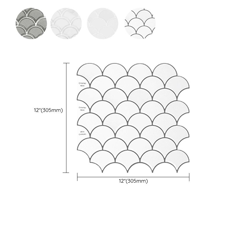 BowLift | Fish scale Peel & Stick field tile square plastic Peel & Stick mosaic tile