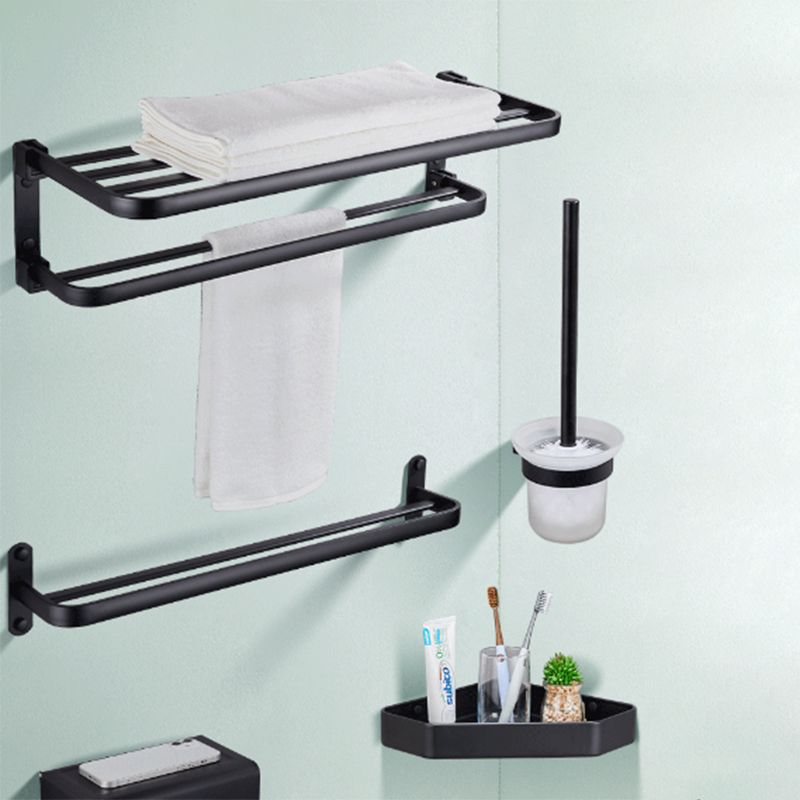 BowLift | Modern Bathroom Accessory Set Matte Black/Grey Bathroom Shelf/Towel Holder & Paper Holder