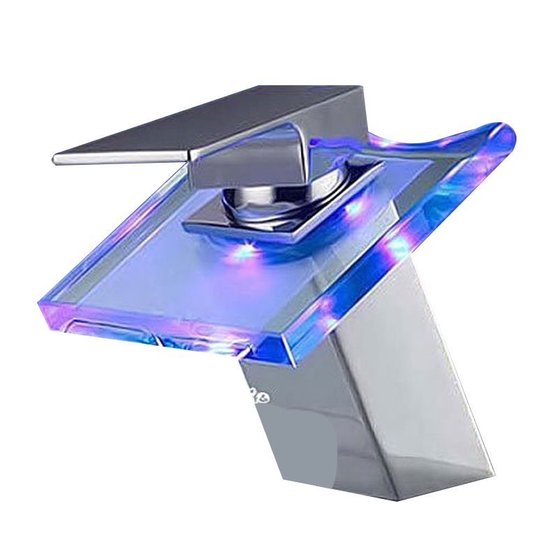 BowLift | 1-Lever Vanity Faucet 1-Hole Copper Sink Faucet with LED Lighting