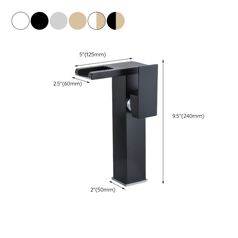 BowLift | Waterfall basin mixer tap square lever handle with LED three-color light