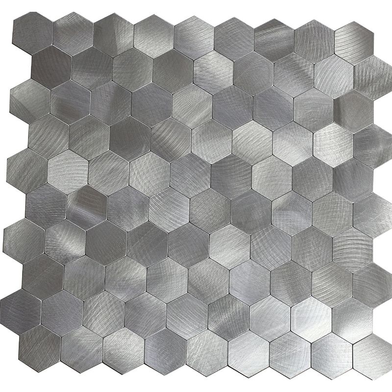 BowLift | Hexagonal Mosaic Tiles Metal Peel and Stick Tiles for Kitchen and Bathroom, 11.8" x 11.8"