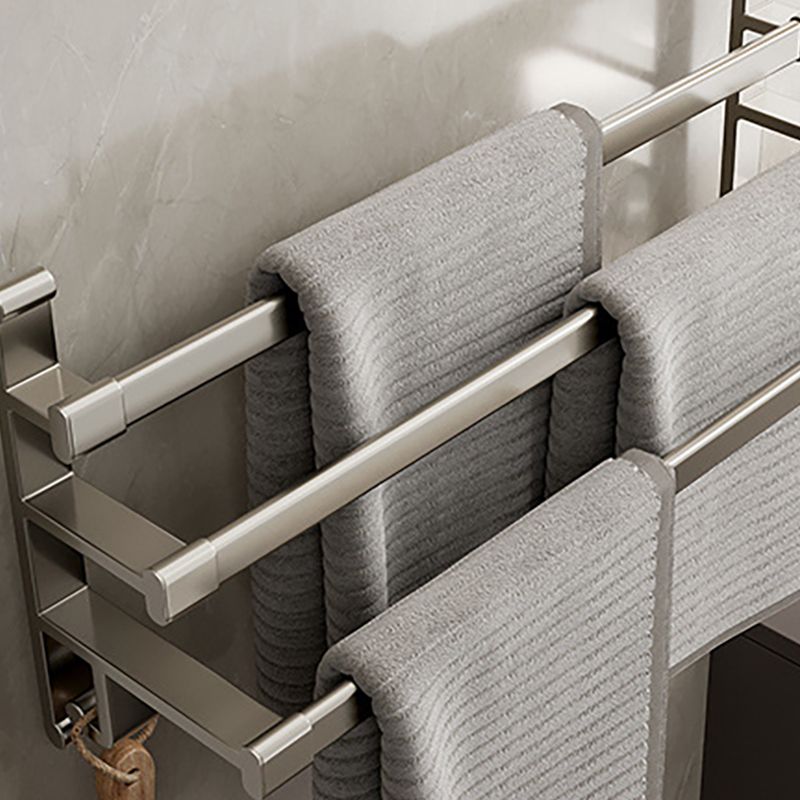 BowLift | Gray Bathroom Accessory Set Contemporary Style Aluminum Towel Bar