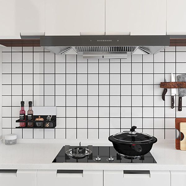 BowLift | White Peel & Stick Tile Mirror Plastic Grid Wallpaper for Kitchen and Bathroom