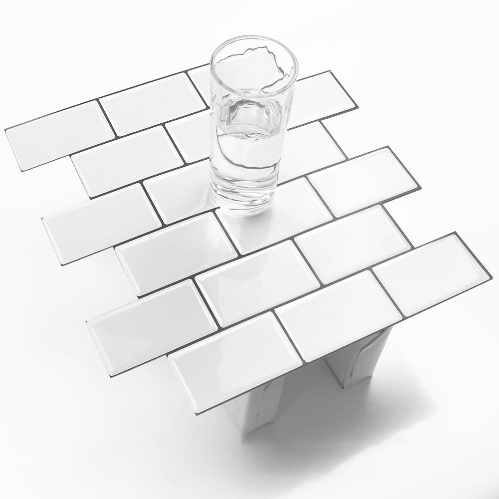 BowLift | 12"x 12" Resin Mosaic Tiles Square Self-adhesive Tiles for Backsplash & Wall Tile