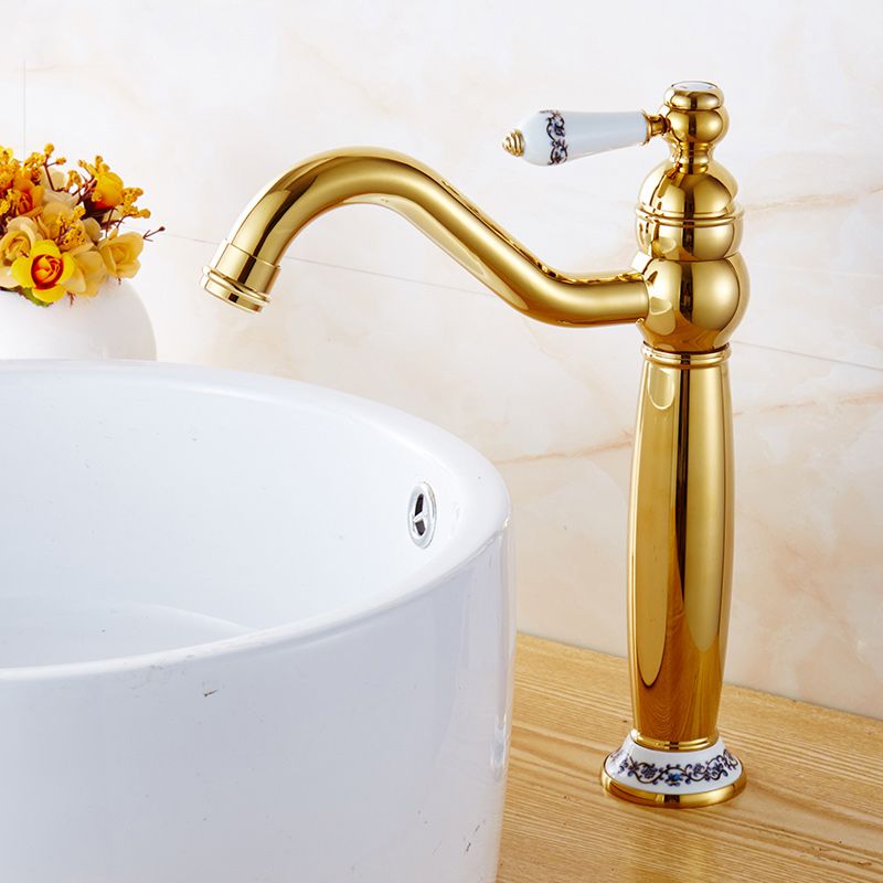 BowLift | Glam Vessel Faucet Swivel Spout Lever Handle Sink Faucet