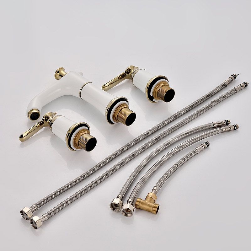 BowLift | Glam Bathtub Faucet Trim Deck Mounted Lever Handle Swivel Spout Bathtub Faucet