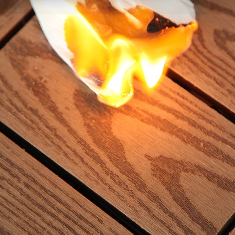 BowLift | 12" X 12" PVC 6-Slat Square Patio Tiles Snap Fit Installation Outdoor Floor Tiles