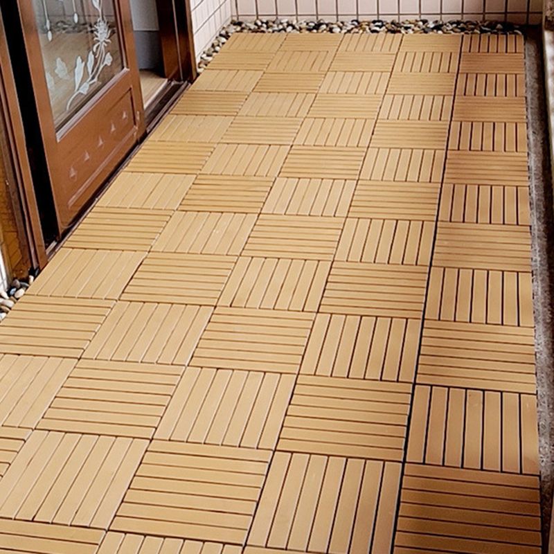 BowLift | Yellow 6-Slat Square Wood Floor Tiles Click System Floor Tiles