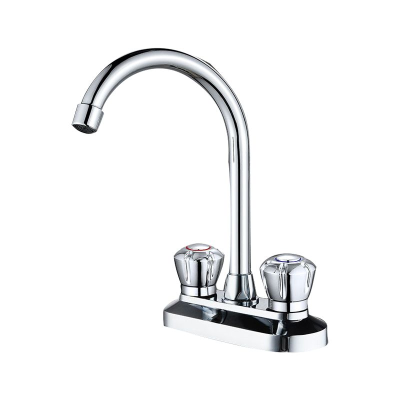 BowLift | High Arch Brass Bathroom Faucet Double Handle Basin Tap