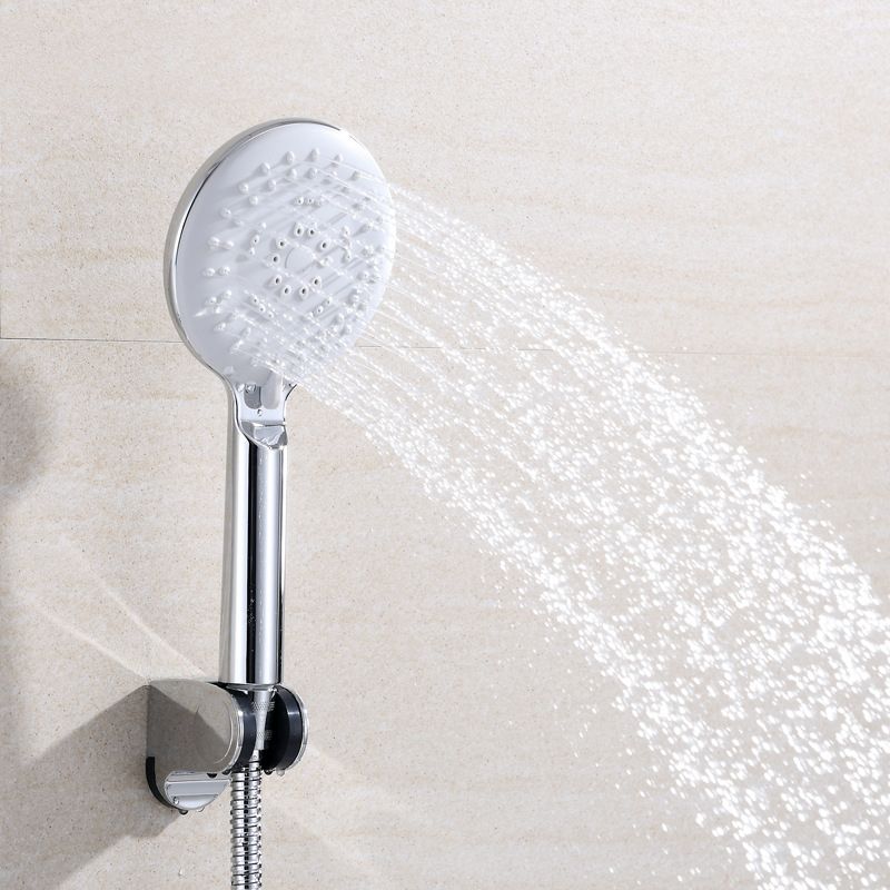 BowLift | Silver Shower Head Combo Metal Modern 5 Spray Pattern Shower Heads