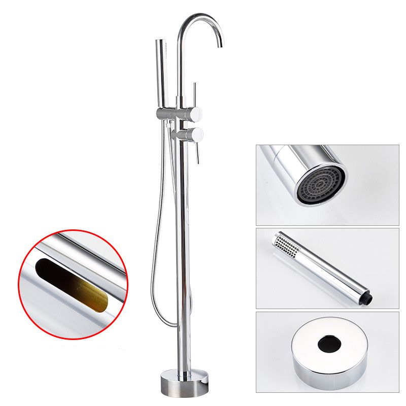BowLift | Floor Metal Freestanding Bathtub Faucet Swivel Copper Freestanding Faucet