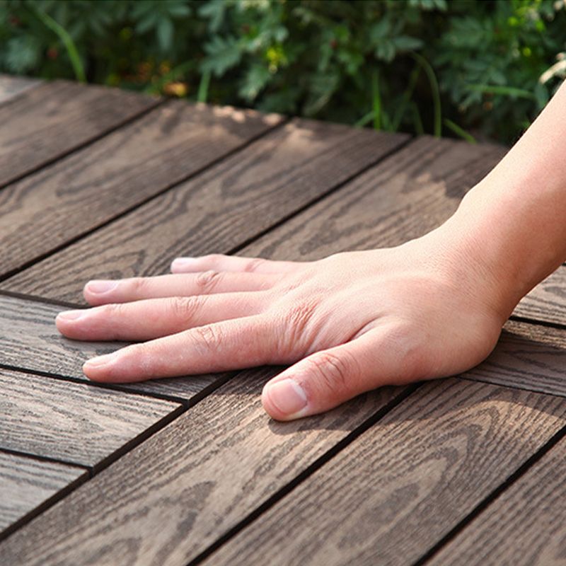 BowLift | 12" X 12" PVC 6-Slat Square Patio Tiles Snap Fit Installation Outdoor Floor Tiles