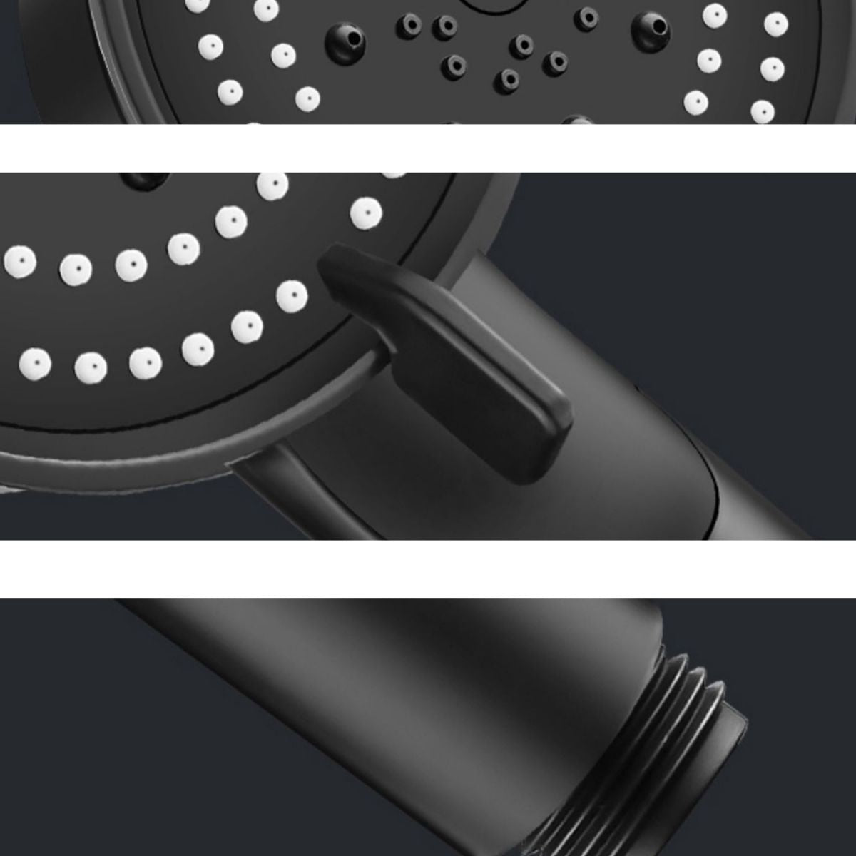 BowLift | Round Hand Shower Adjustable Spray Pattern Wall Mounted Shower Head