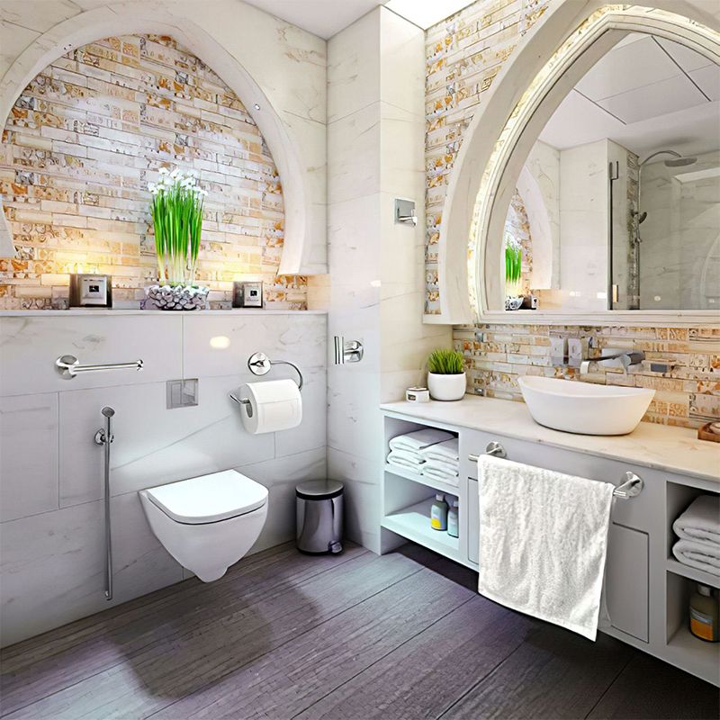 BowLift | Metal Simple Bathroom Accessories as a Single Piece or in a Set in Silver