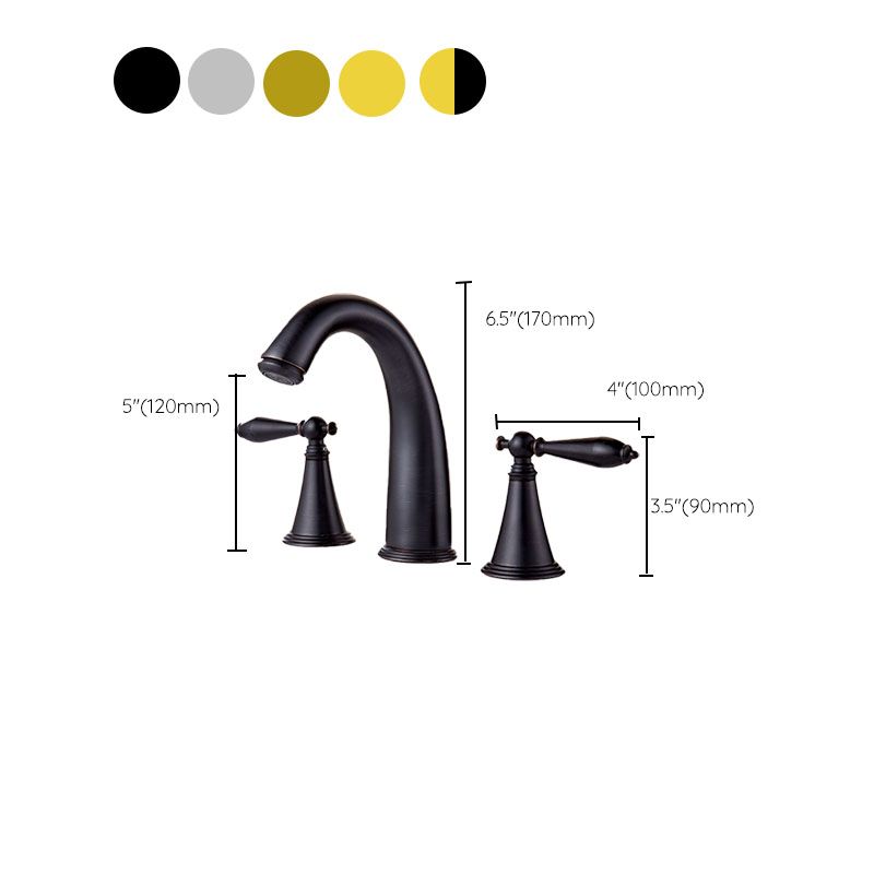 BowLift | Traditional Roman Bathtub Faucet Set Copper Fixed Deck Mount with Handles