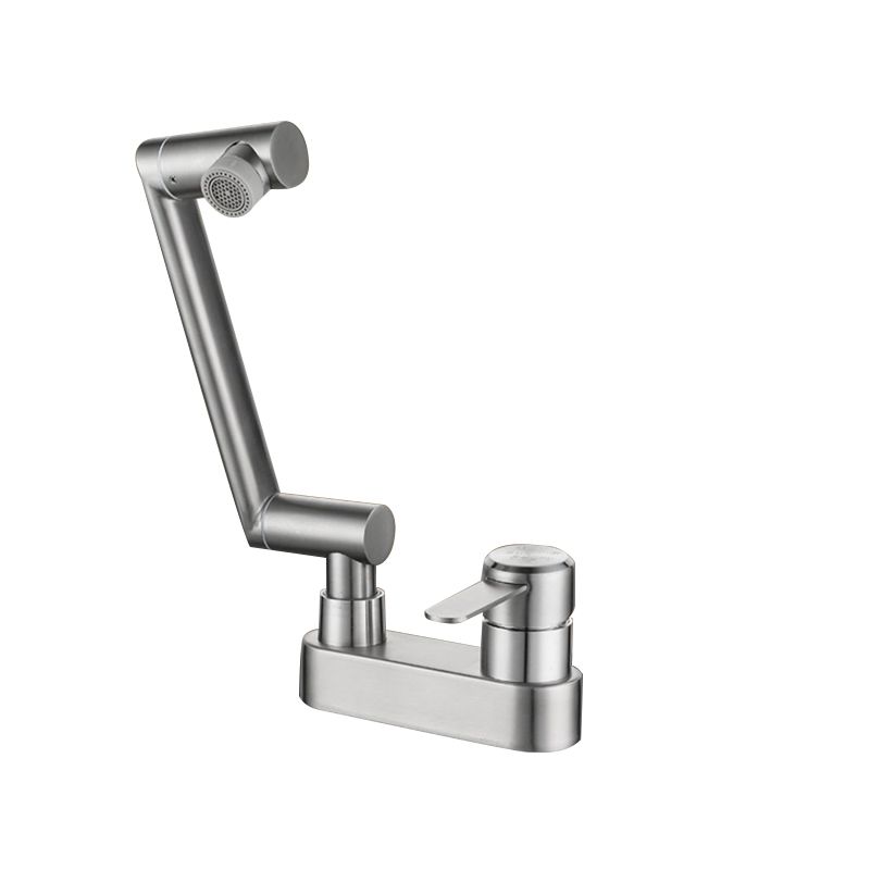 BowLift | 2 holes sink faucet swivel stainless steel single handle central mounted faucet