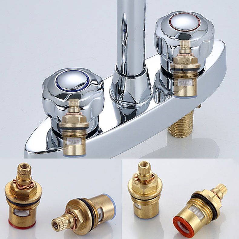 BowLift | Three-Hole Centerset Bathroom Sink Faucet Contemporary Brass Faucet