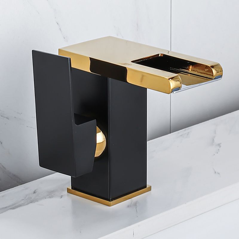 BowLift | Waterfall basin mixer tap square lever handle with LED three-color light