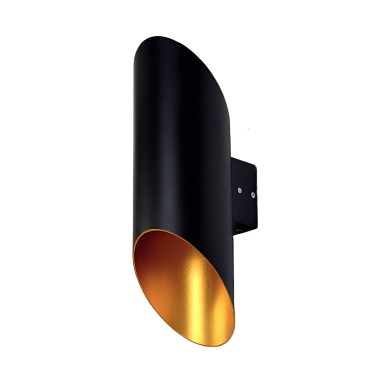 BowLift | 2 Light Stair Wall Lamp with Tube Metal Shade Black Wall Mounted Lamp