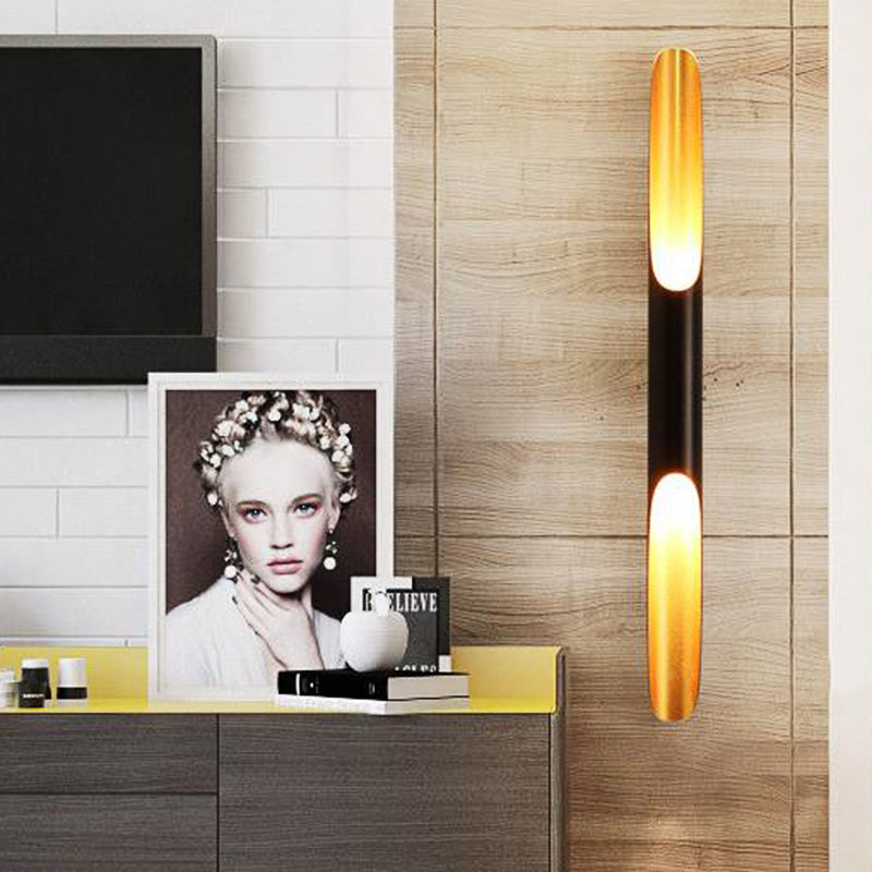 BowLift | 23.5"/27.5" Width Pipe Wall Light Modern Metallic 1/2-Light Black Wall Lighting for Living Room