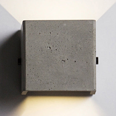 BowLift | 4"/8" Width Cube Wall Lamp Wall Light in Nordic Style Concrete 1 Light Gray Wall Light