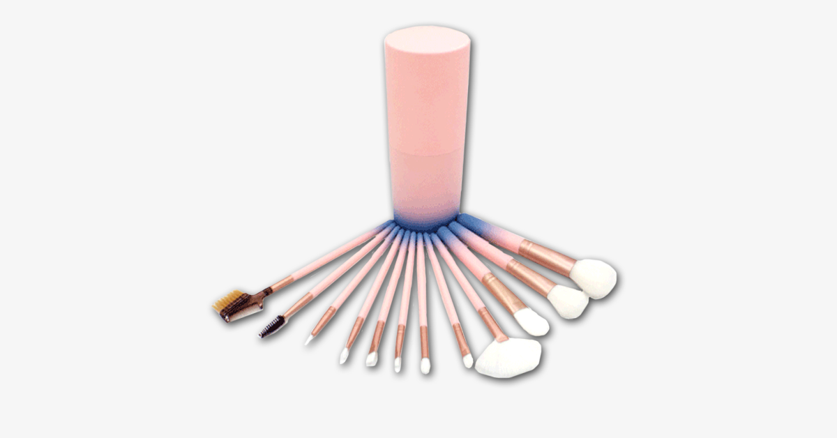 BowLift | 12-piece Pink Ombre Brush Set – Apply makeup like a pro!