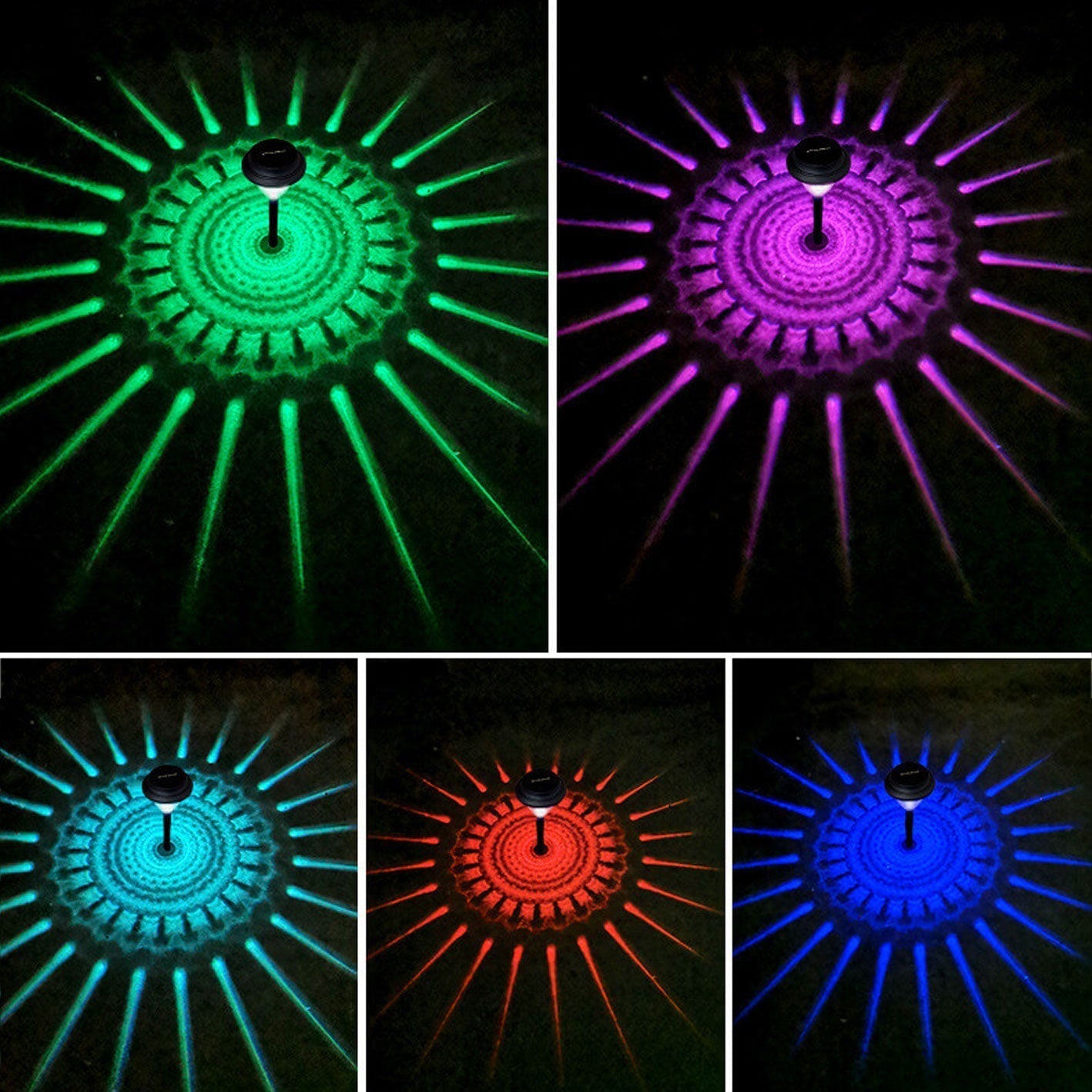 BowLift | Solar waterproof circular divergent light shadow design LED outdoor garden decorative light