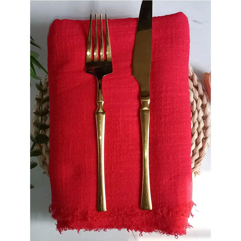 12pcs Cotton Linen Table Napkins Table Decoration Cloth Table Napkins | Bowlift