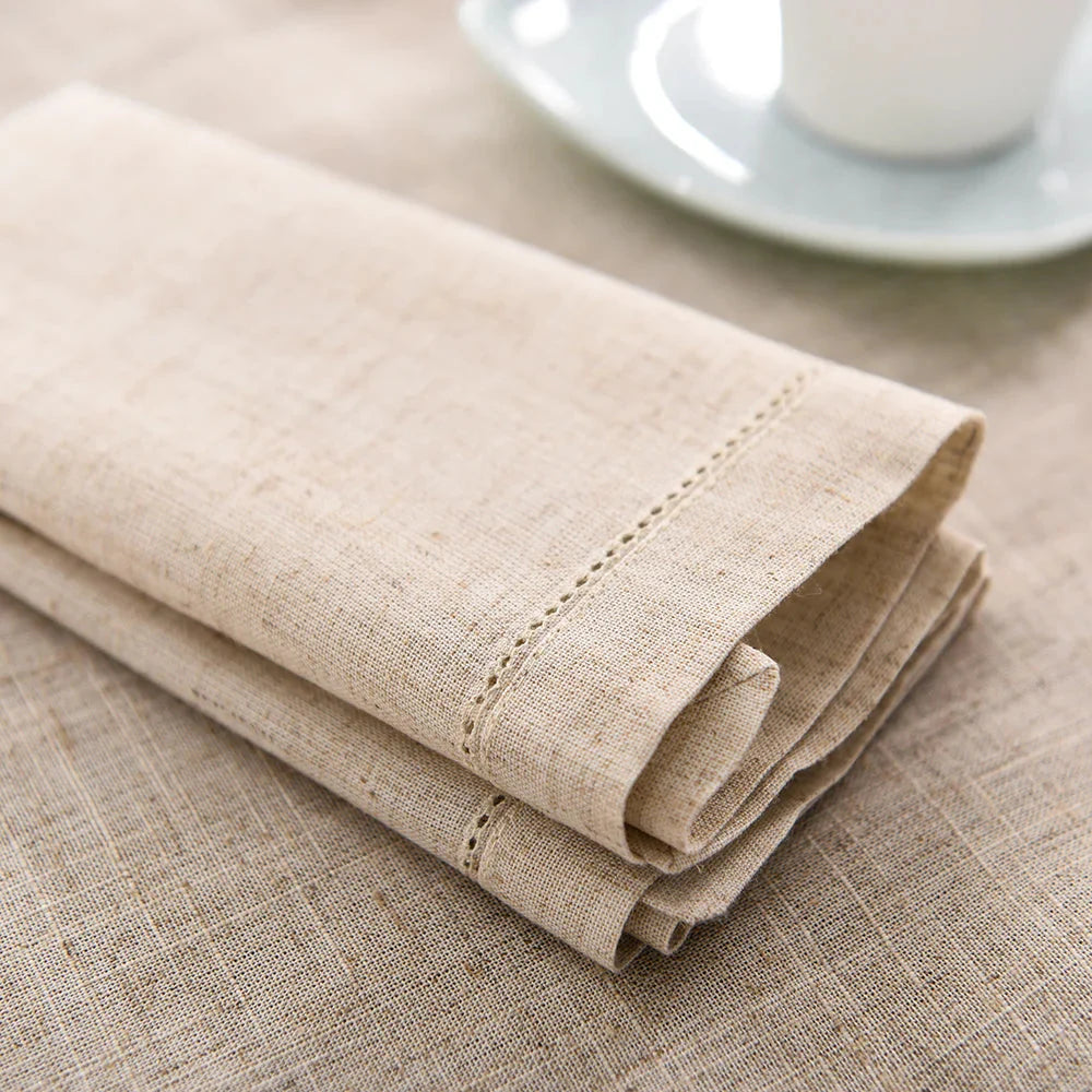 12pcs Linen Party Table Cloth Dinner Napkin Restaurant Napkins | Bowlift