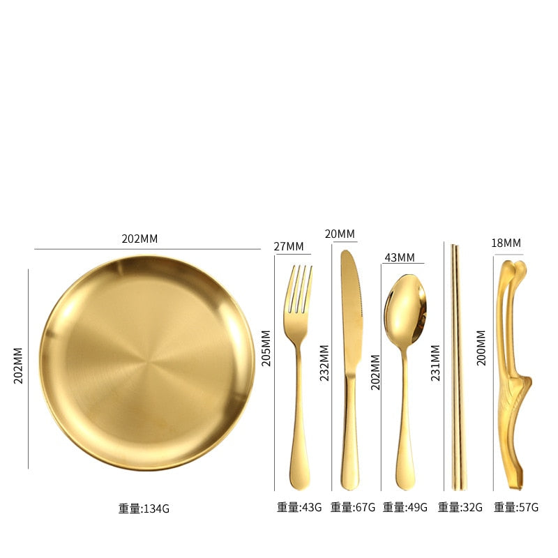 12pcs Portable Stainless Steel Cutlery Set Tableware For Camping | Bowlift