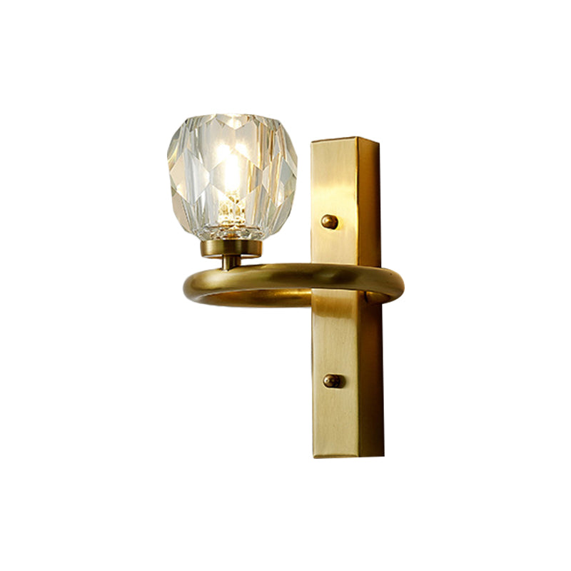 BowLift | 1 Light Crystal Wall Lamp Modern Golden Ball Bedroom Wall Light Lighting