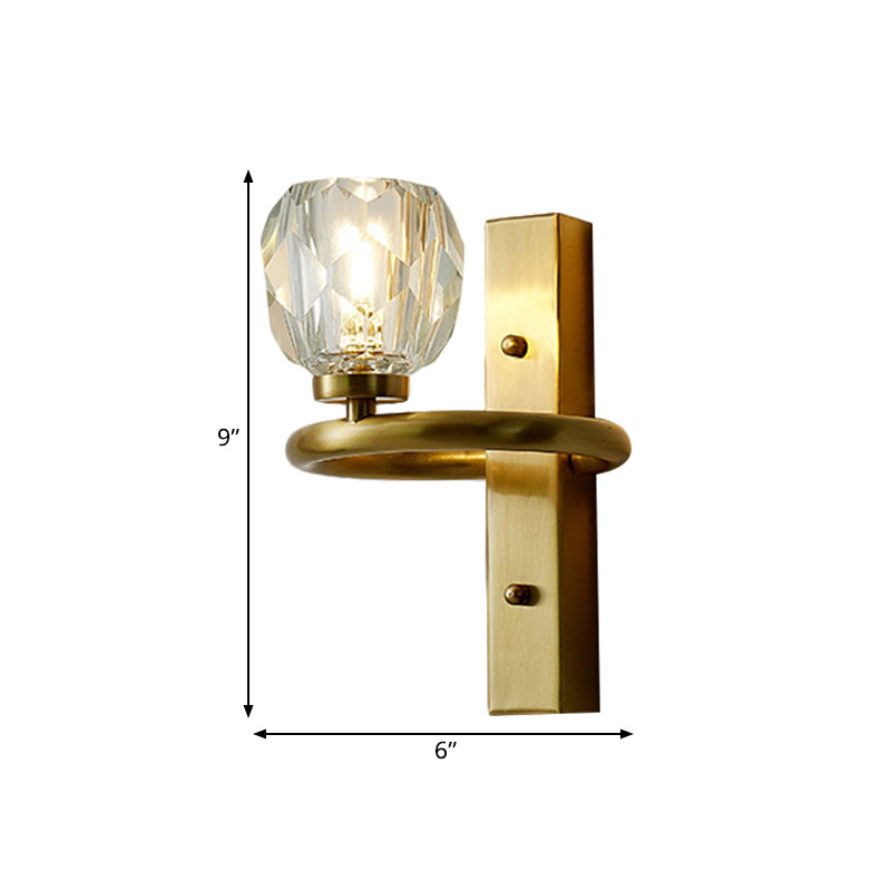 BowLift | 1 Light Crystal Wall Lamp Modern Golden Ball Bedroom Wall Light Lighting