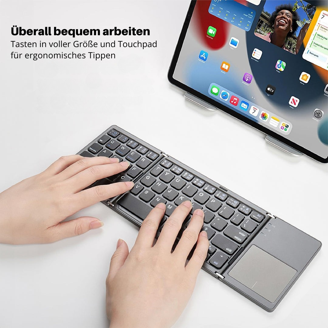 BowLift | Foldable Bluetooth Keyboard with Touchpad | Portable Wireless Mini Keyboard for Windows, Mac, iOS & Android