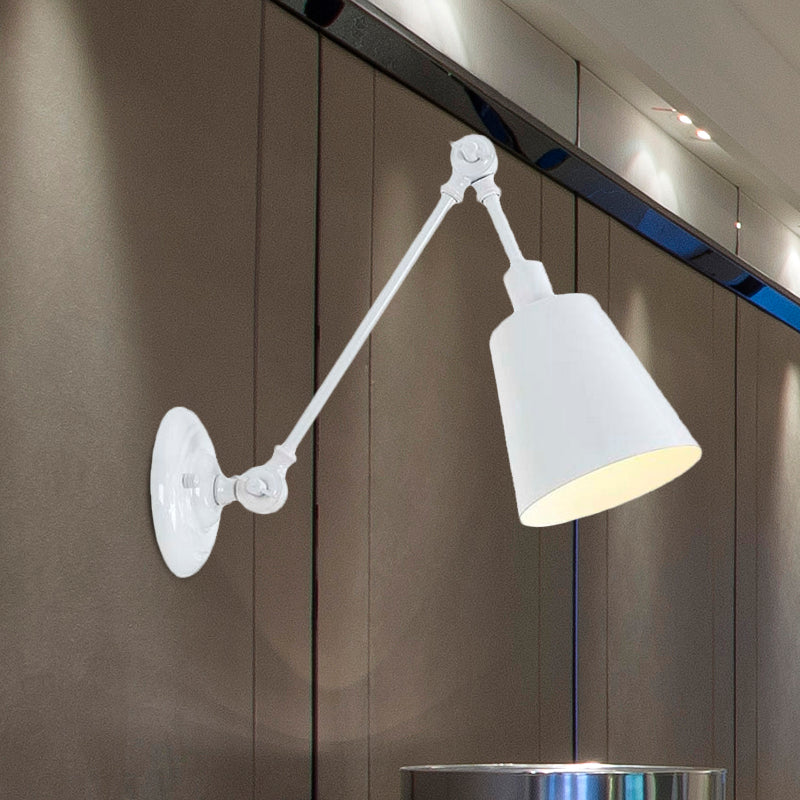 BowLift | 1 Light Metal Wall Lamp Contemporary Black/Rust Colored Tailored Bedroom Wall Lamp Sconces with Adjustable Arm