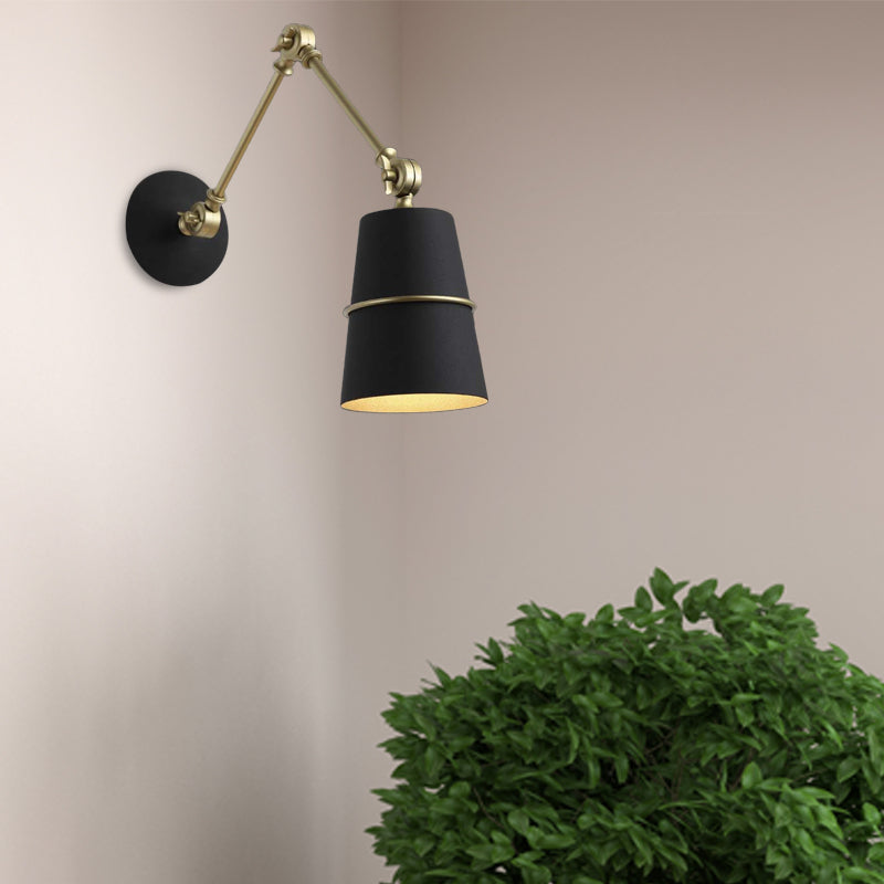 BowLift | 1 Light Wall Recessed Light Modern Style Angled Metal Wall Lighting with Swivel Arm in Black/White for Hallway